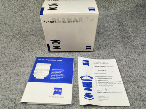 COSINA PLANAR 2.0/50mm ZM Carl Zeiss Planar T* for Leica M mount W/Box - Picture 4 of 5