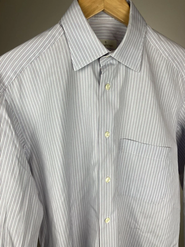 Camisa de vestir Ermenegildo ZEGNA azul y roja 15 33/34 Foto 2 de 4
