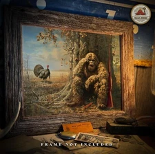 Vintage Sasquatch Bigfoot Art Print Turkey Hunting Artwork Cabin Wall Decor Gift