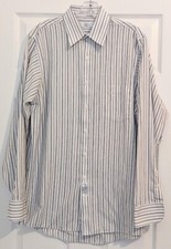Geoffrey Beene Dress Shirt Wrinkle Free Long Sleeves Stripes 15 34/35