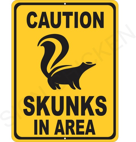 SKUNK WARNING SIGN, hiking sign, outdoor signs, fishing, hunting, camping, decor - Picture 3 of 3