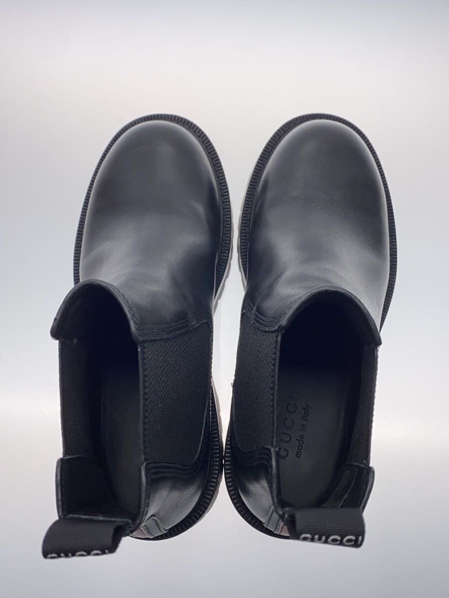 GUCCI side gore boots 24AD with stripes UK 8.5 Black leather GUCCI side gore boots 24AD with stripes UK 8.5 Black leather