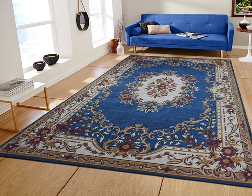 Parisian Hand-Tufted Natural Wool And Silk Area Rug 4x6Oushak Living Room Carpet - Picture 121 of 264