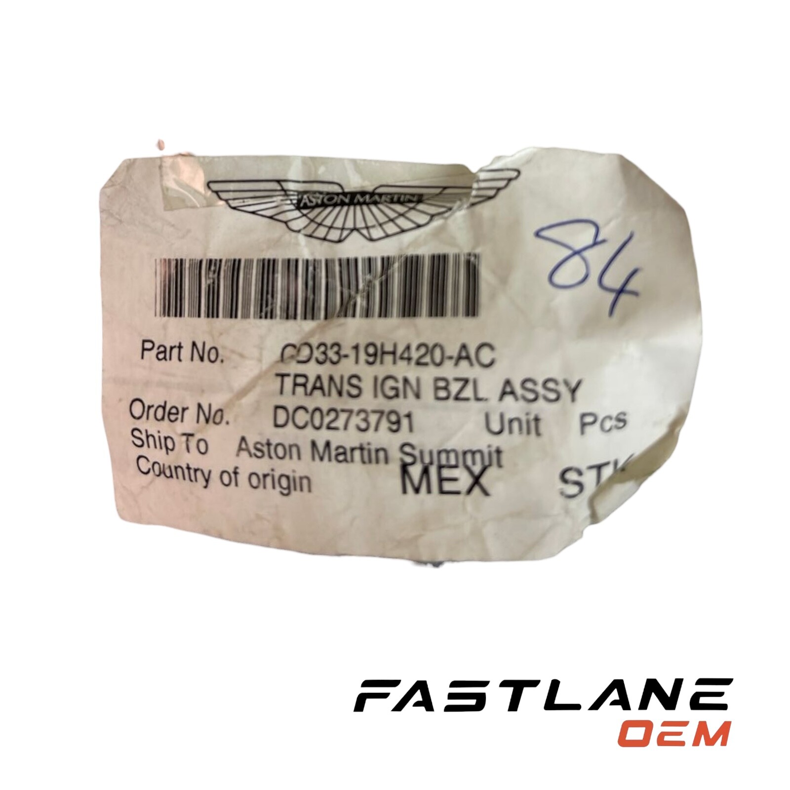 2012-2023 ASTON MARTIN VANQUISH START STOP BEZEL SWITCH NEW OEM CD33-19H420-AC