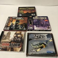 5- PC CD Rom Iron Aces, Iron Storm, Splinter Cell, Riddle Sphinx, Nancy Drew
