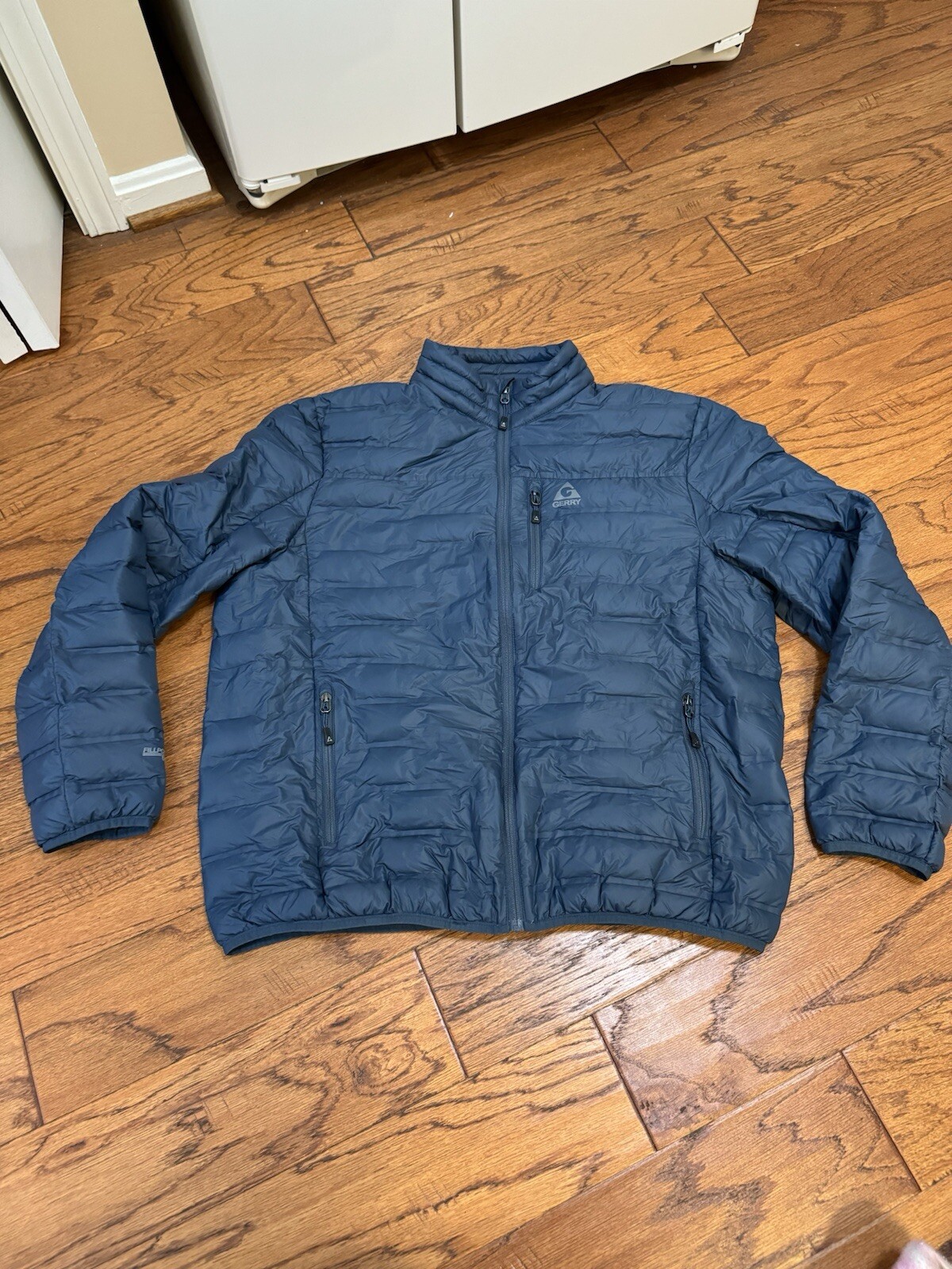 Gerry Fill Power 650 Down Jacket Men 2XL Blue Full Zip Light Puffer Packable