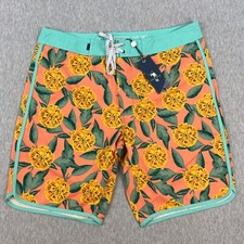 William Murray Board Shorts Mens 34 Floral Pink Orange Print Swim Golf NEW
