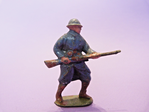 4 Soldats Plomb Creux – Chasseurs Alpins Au Défilé – 54mm – WW1 – Français