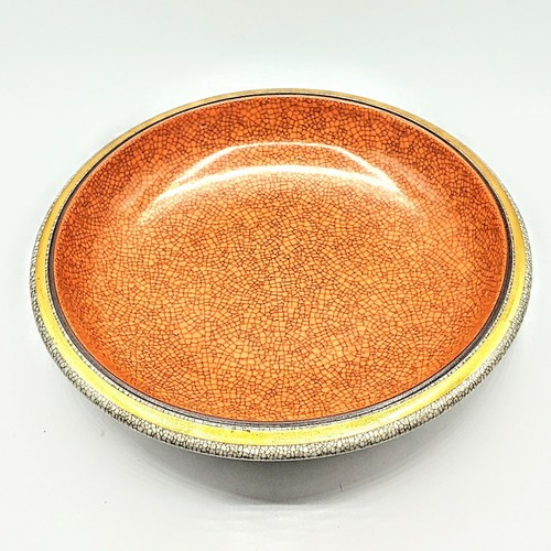 Vintage Royal Copenhagen Crackle Glaze Footed Bowl Thorkild Olsen 1960 8 1/4" - Picture 3 of 7