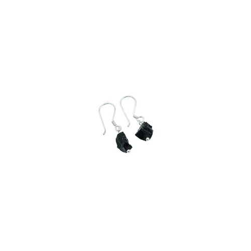 Himalayan Black Tourmaline 18" Necklace & Drop Earrings Minimalist Jewelry Combo - Picture 4 of 7