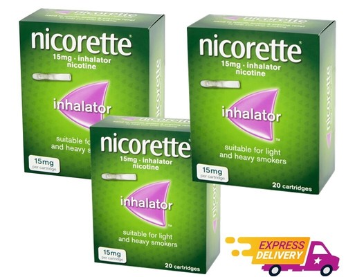Nicorette 15mg Inhalador 20 Cartuchos - 3 Paquete Caduca 06/2026