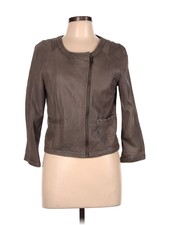 Joie Women Brown Leather Jacket L