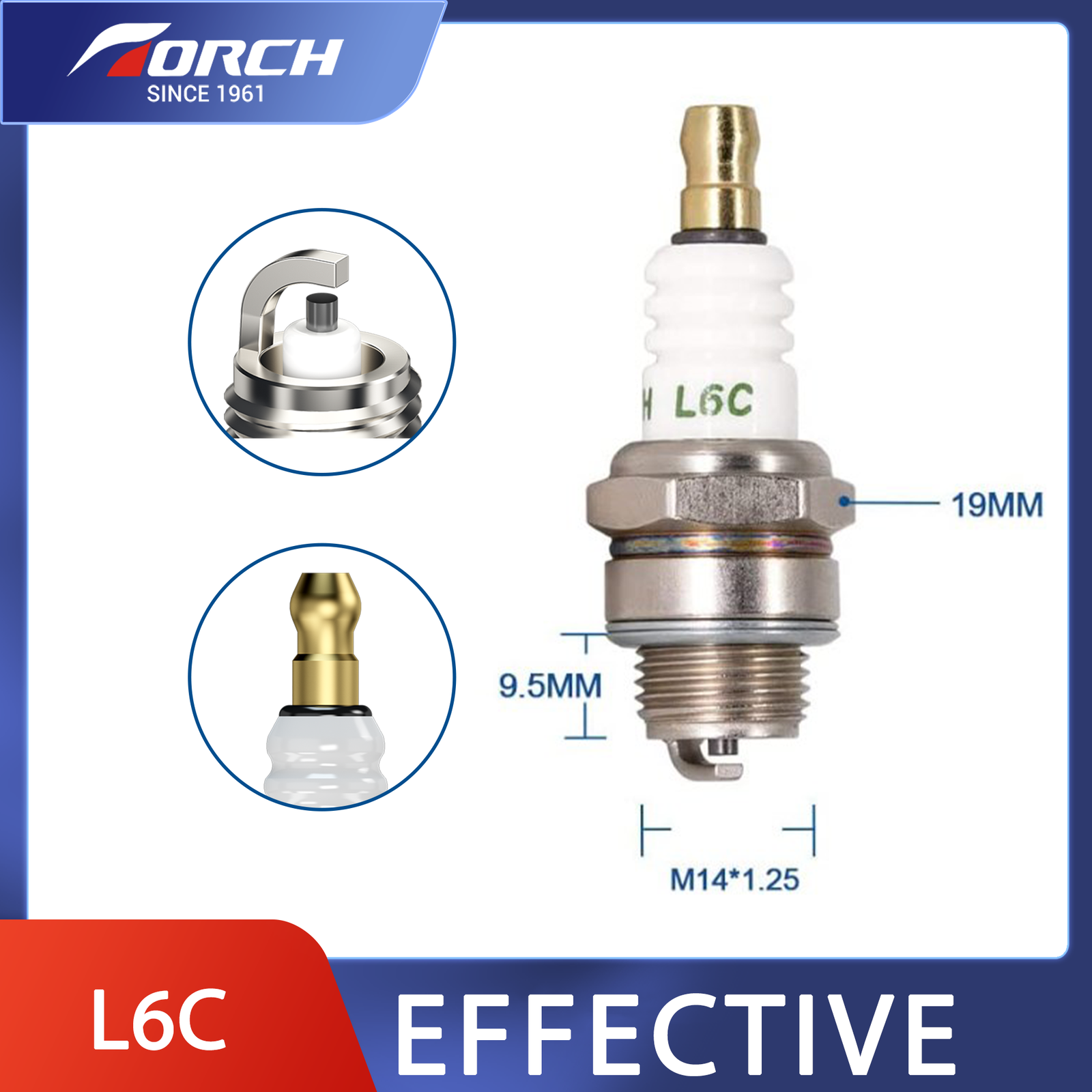 Torch L6C Spark Plug Replacement for NGK BM6A 6021 5921 for BOSCH