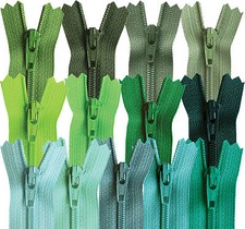 YKK Closed End Nylon Zips Green, Jade, Emerald, Bottle, 4-22 Inch, 10-56cm