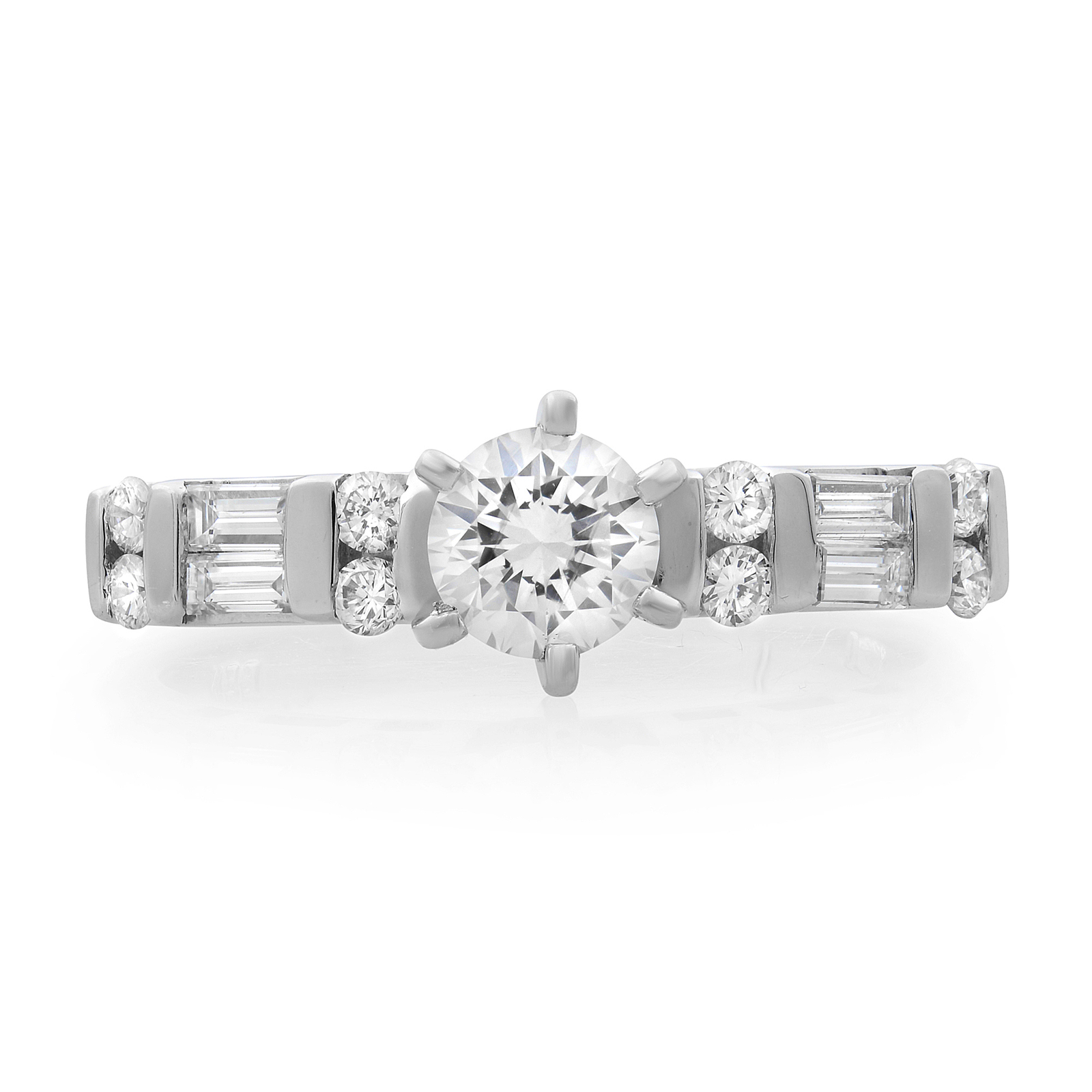Rachel Koen 1.00Cttw Diamond Engagement Ring 14K White Gold Size 6.25
