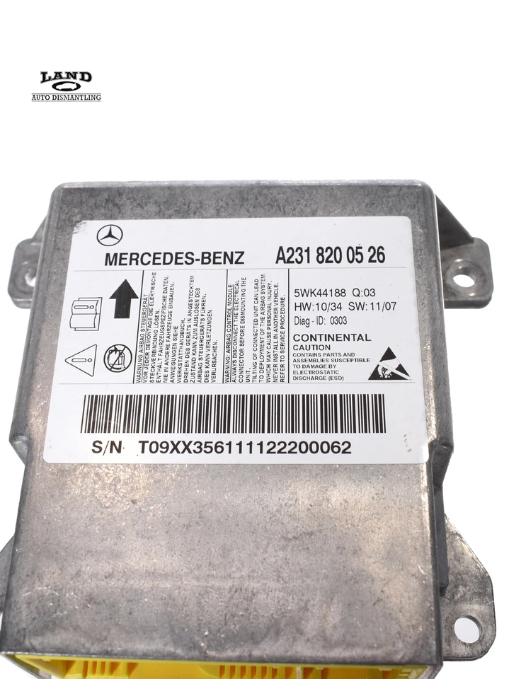 MERCEDES R231 SL-CLASS COMPUTER CONTROL MODULE UNIT SRS SENSOR 2319014601 13-20 - Image 3 of 4