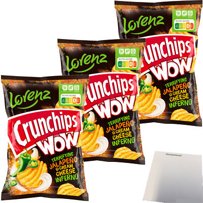 Lorenz Crunchips WOW Jalapeno & Sour Cream geriffelte 3x110g Beutl usy Block