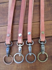 Leather lanyard  Badge holder ID Holder key chain ,handmade full grain leather