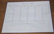 Purple weekly Planner Pad. Sheets.