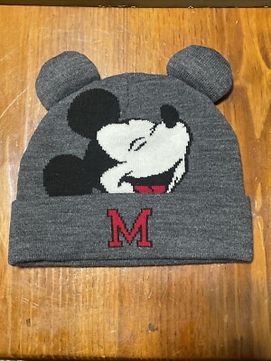 Zara Disney Mickey Mouse Gray Beanie W/Ears | eBay
