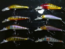 8 brand new slim minnow, long bib hard body  fishing lures  for bream, trout