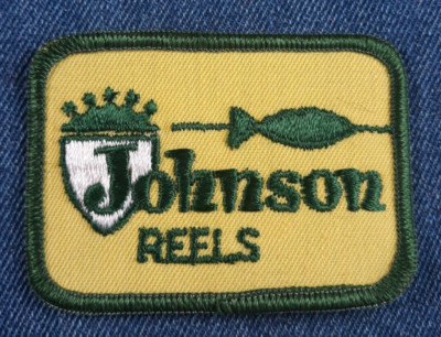 NOS Original 70s Vintage Johnson Reels 3'' Patch Fishing Angler Rod Lure Bass