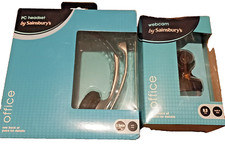 Webcam 0,3 mp nera 640 x 480 video USB cablata e cuffie PC con microfono jack 3,5 mm