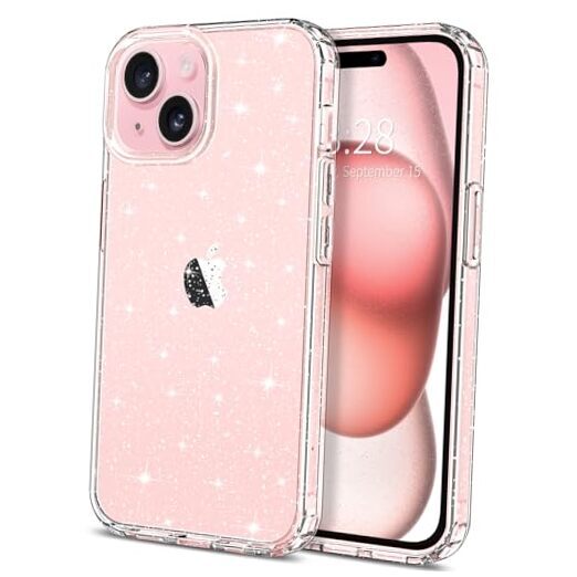 Sparkly Clear Glitter Case for iPhone 15 Plus 6.7 Inch