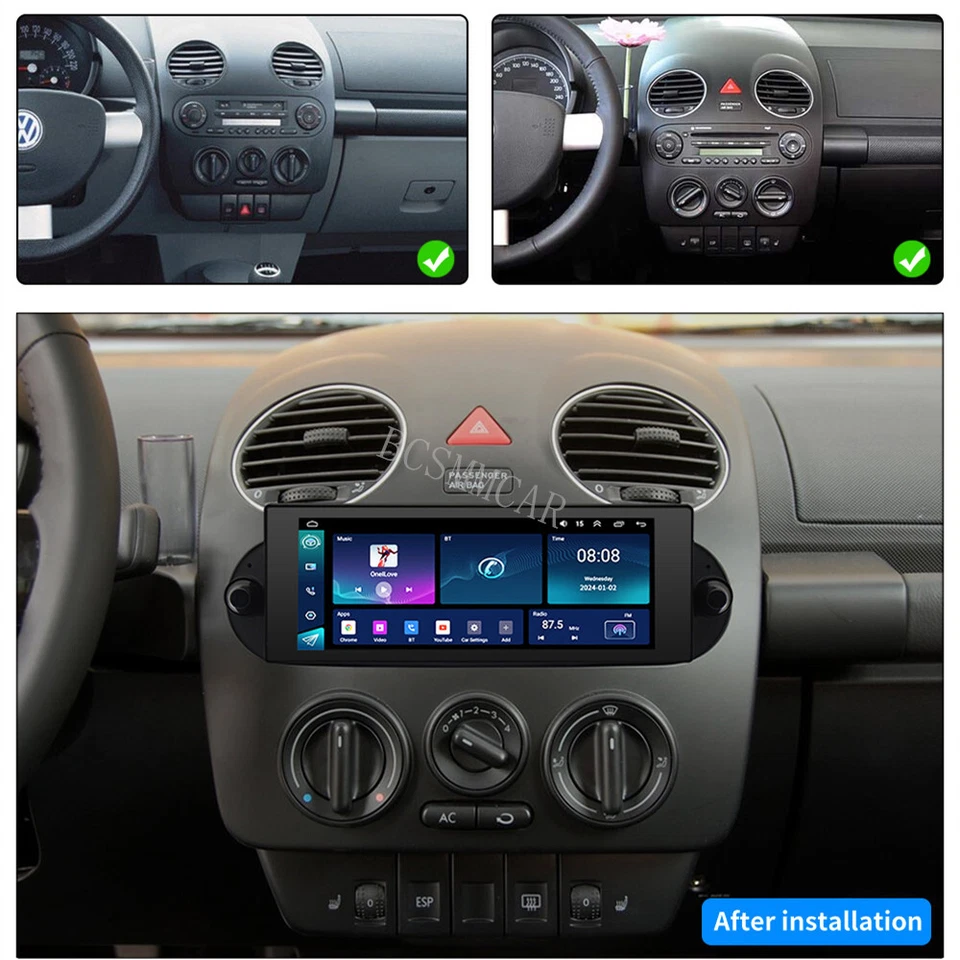 Car Radio Player Fit For Volkswagen Beetle 2006-2010 Touch Screen Android 13 GPS - Изображение 2 из 4