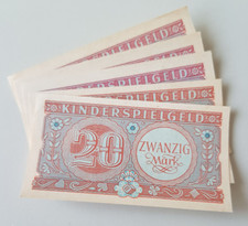 DDR Kinderspielgeld für den Kaufmannsladen - VEB Famos Leipzig: 5 x 20 Mark (2)