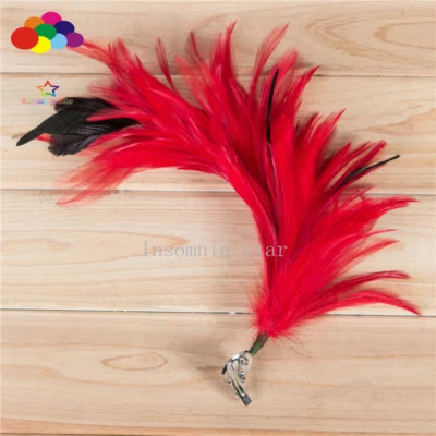 New Woman Girls Chicken Feather Flower Hairpins Bridal Banquet Head Hair Clips - Image 1 of 4