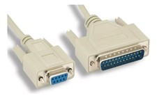 AT Serial Cable DB9F to DB25M, 6 Feet