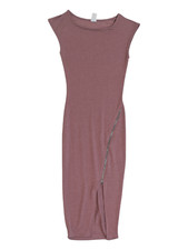 Windsor Womens Size Small Dusty Rose Bodycon Midi Dress w/ Zipper Detail