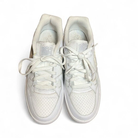 Nike Son of Force Hombres 10 Triple Blanco Parte Superior Baja Cuero Entrenadores Sin Caja Foto 2 de 4