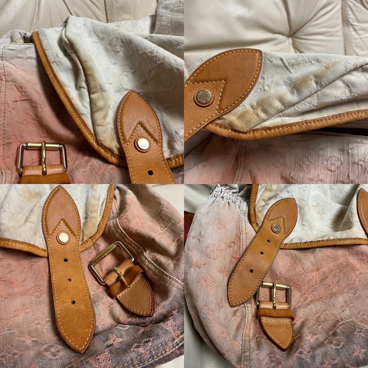 VTG LOUIS VUITTON Denim Orange Ombre Sunrise Large Messenger VTG LOUIS VUITTON Denim Orange Ombre Sunrise Large Messenger