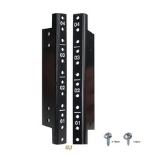 Sound Town 2-pack 4U Rack Rails, Black Powder Finish, with Screws ST-RR-04U 