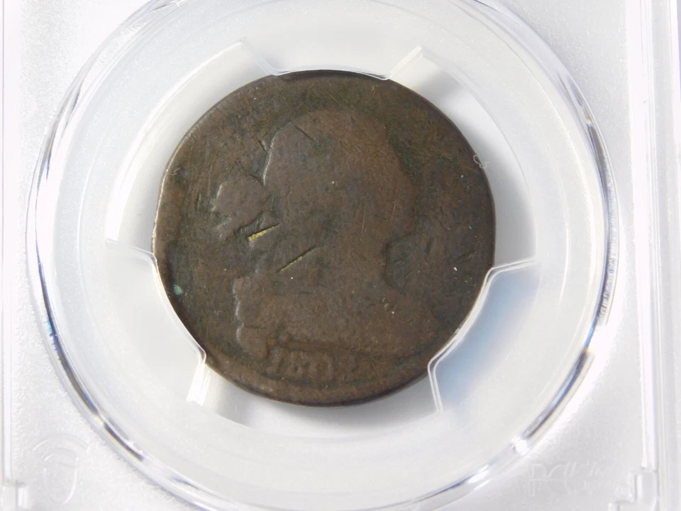 OLD US COINS PCGS GOLD SHIELD 1802 DRAPED BUST  LARGE CENT P/FR DETAIL - Image 3 of 4