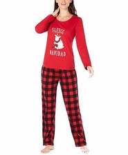 Family PJs Matching Women's Fleece Navidad Pajama Set XL