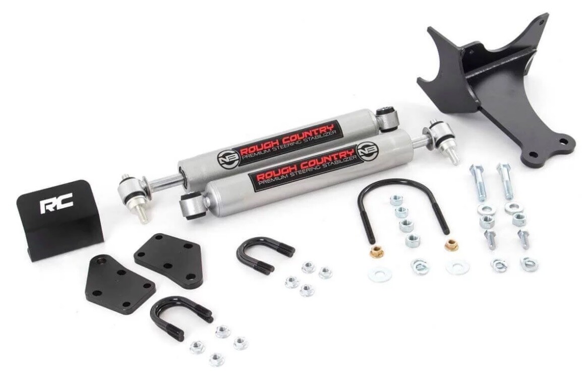 ROUGH COUNTRY #8749130 Dual Steering Stabilizer Dual | eBay