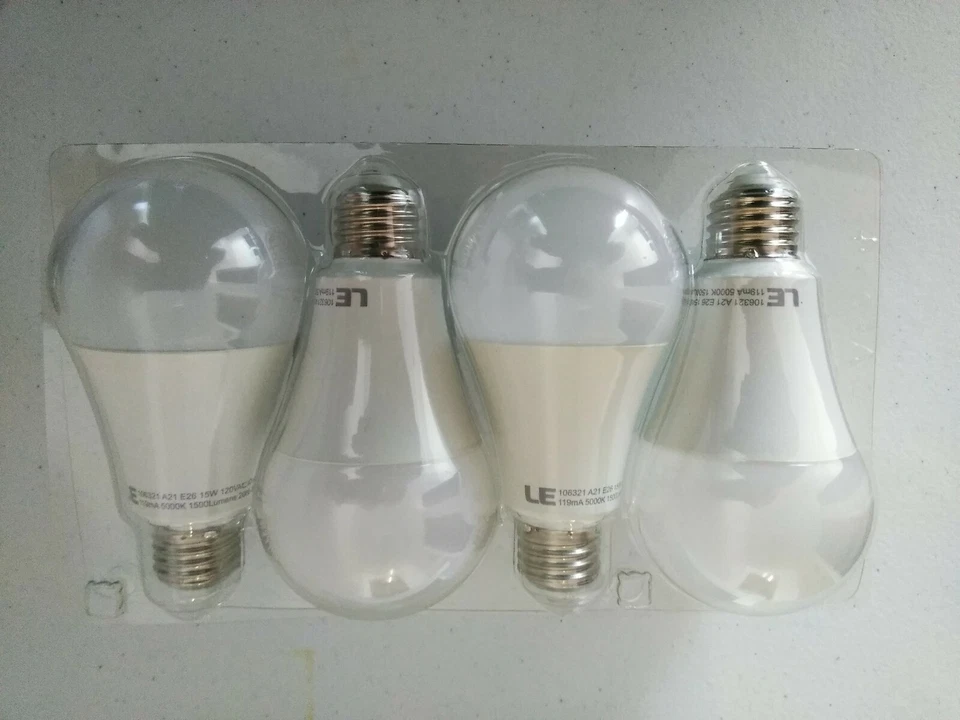 LED  Bulbs,15w 4-Pack (100w Equivalent),5000K(Daylight Glow) Dimmable - Image 2 of 4