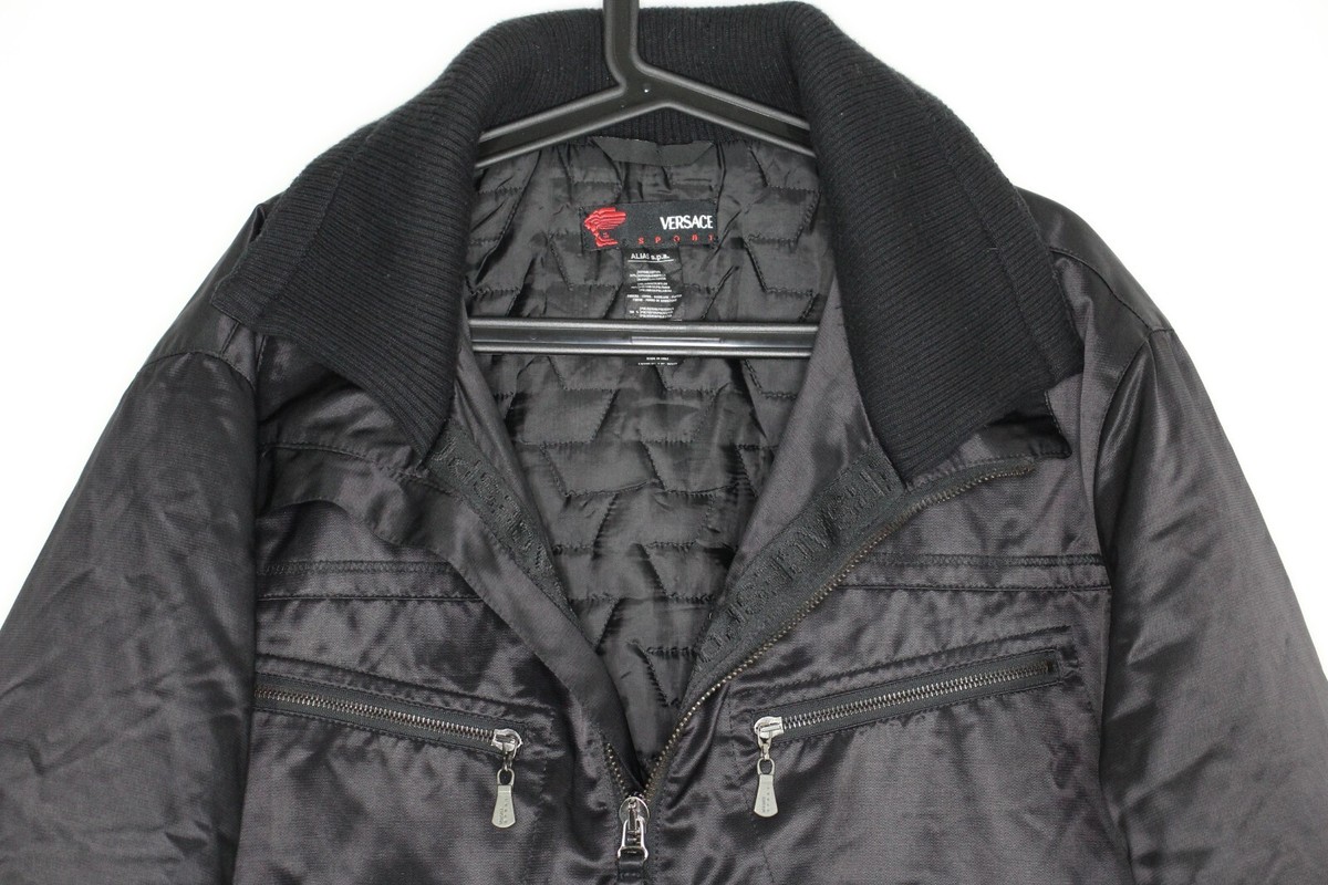 Vintage Versace Sport Mens 54 Quilted Lined Bomber Jacket Vintage Versace Sport Mens 54 Quilted Lined Bomber Jacket
