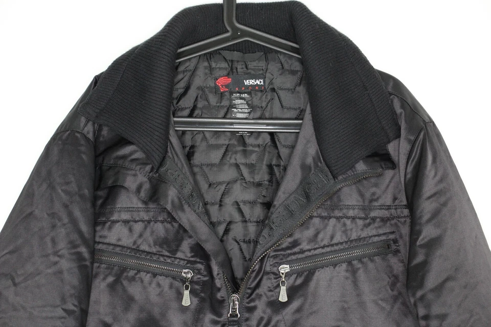 Chaqueta de bombardero vintage Versace Sport para hombre 54 acolchada forrada RARA H732 Foto 2 de 4