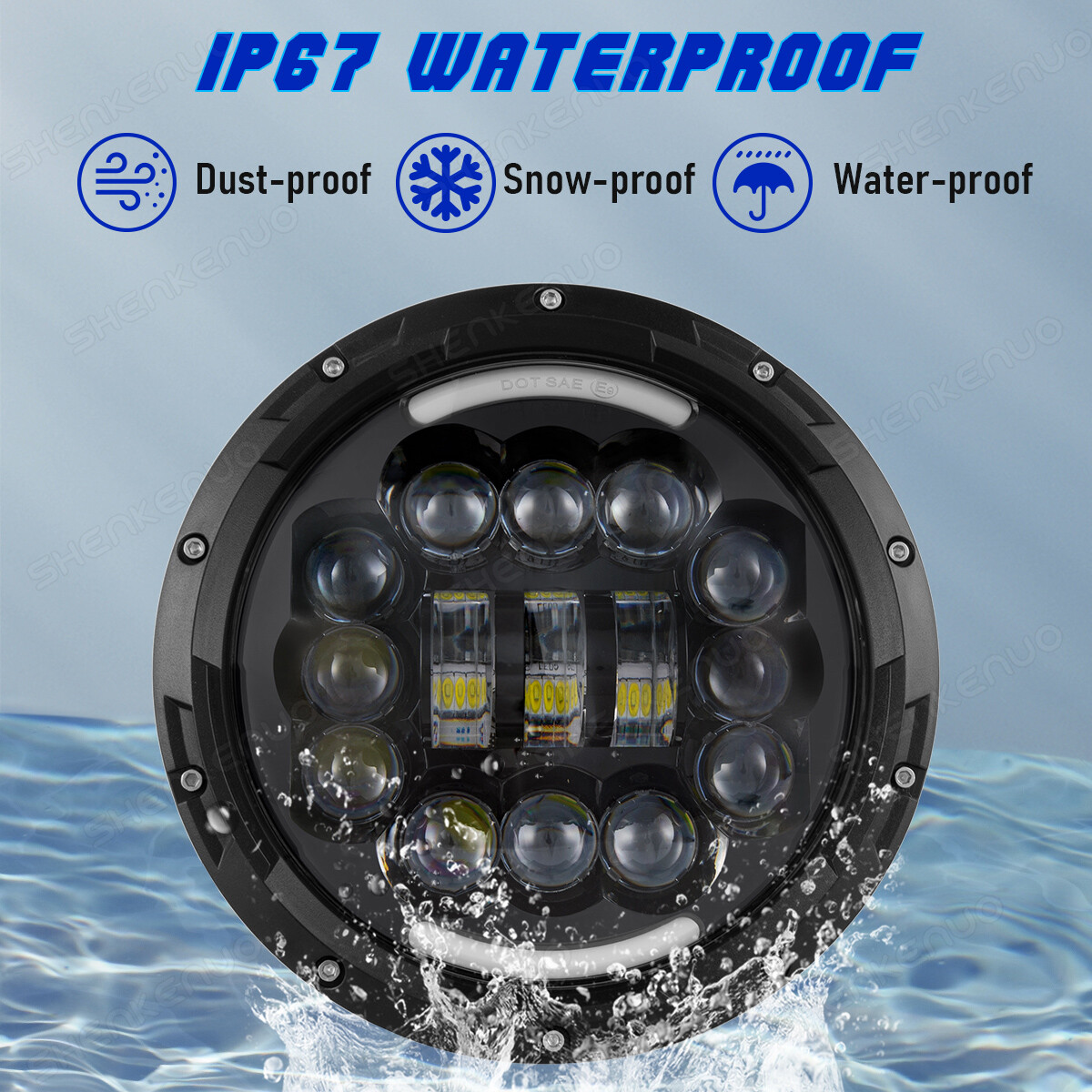 7Inch LED Headlamp Headlights & 4'' Fog Lights for Kenworth T2000 1998-2010