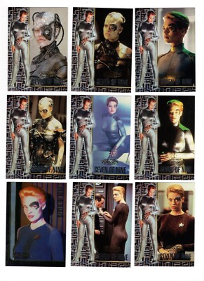 1998 STAR TREK VOYAGER PROFILES SEVEN OF NINE 9-CARD INSERT SET W