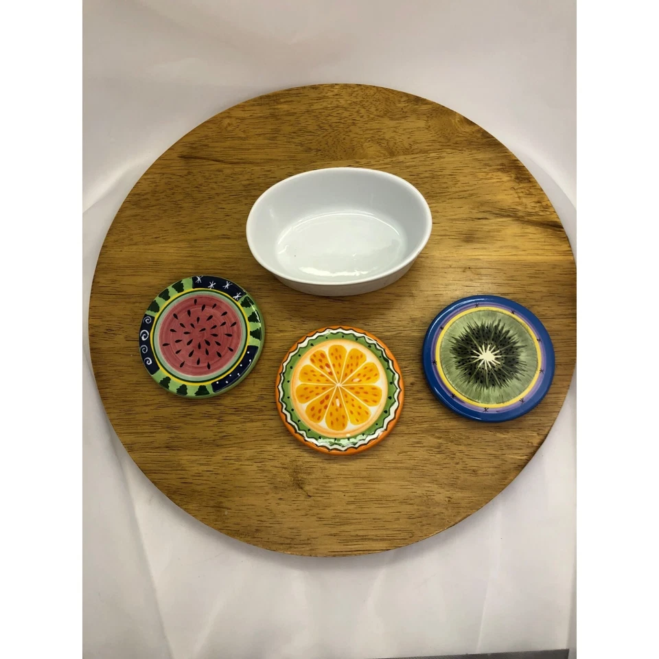 Posavasos de frutas pintados a mano (3) y Create & Barell Foto 2 de 4