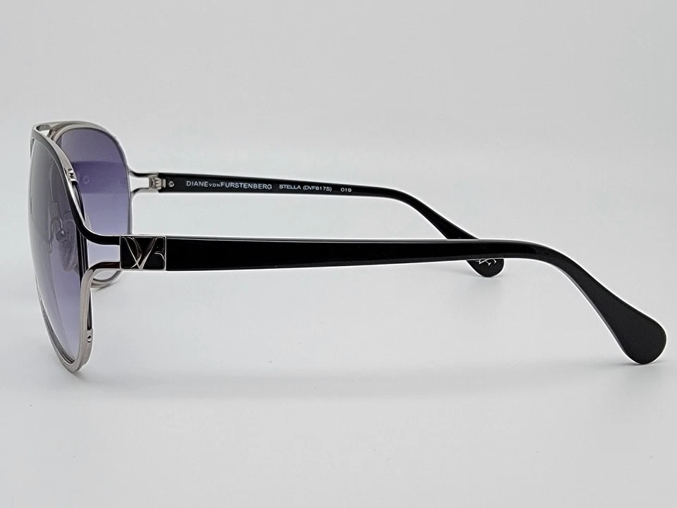 Óculos de sol Diane Von Furstenberg Stella DVF817S armação preta cinza lente gradiente - Imagem 4 de 4