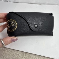 Vintage Ray Ban leather case only Black Gold Logo No Sunglasses Case Only