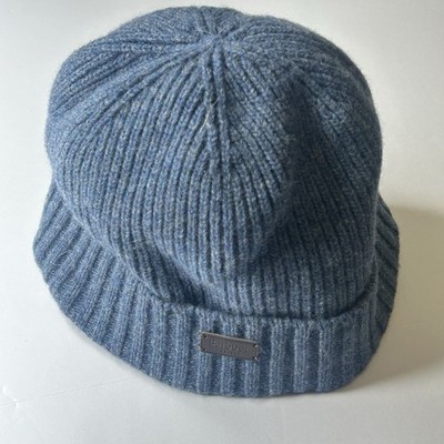 Barbour Carlton Beanie Wool Blend Heathered Blue Men s One Size Winter Hat