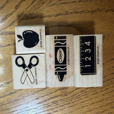 Stampin' Up School Wood-Mounted Rubber Stamps School Set