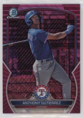 2023 Bowman Chrome Fuchsia & Pink Vapor Refractor 182/199 Anthony Gutierrez 0vc5